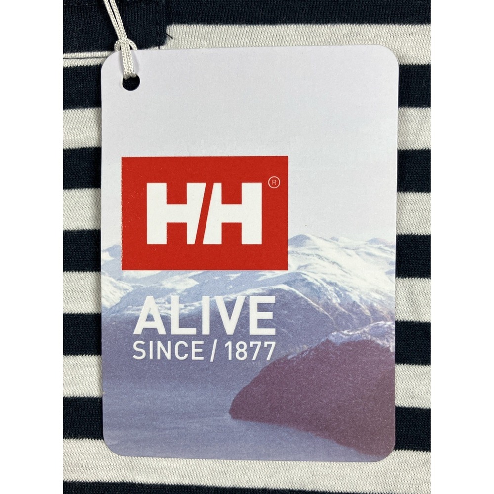 HELLY HANSEN FJORD POLO Shirt Navy Blue Stripe Men's Size Small NEW Regular Fit - Picture 3 of 9